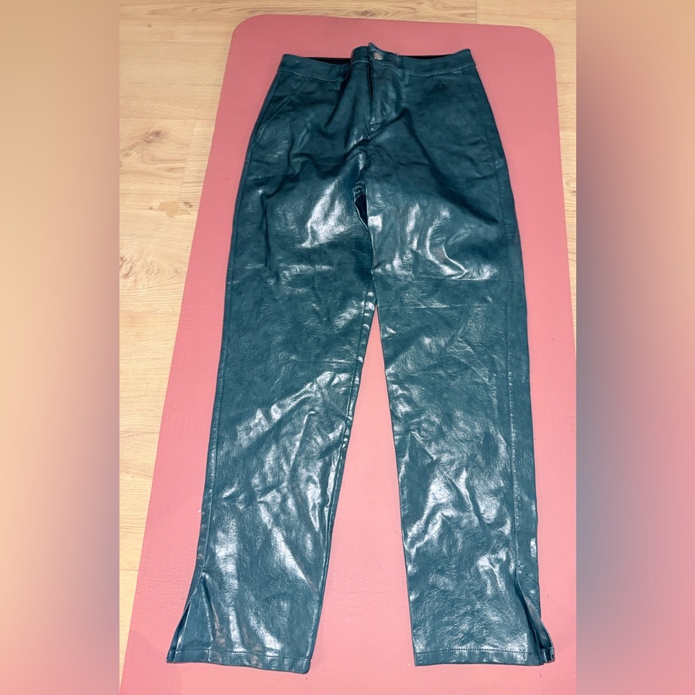 Like new ASOS Design faux leather teal pants waist 28 length 30